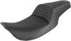 Slim Pleated 2-Up Seat Black Gel - For Harley FLHR FLHX