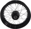 17x4.5 Laced Wheel - Black Hub w/ Black Rim - Side Valve Hole - for 08-17 FXD/â€‹FXDWG (w/o ABS)