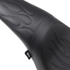 Predator Flame Stitched 2-Up Seat - Black - For 06-17 Harley Softail