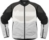 ICON Overlord3 Leather Jacket Men's M White/Black - Men's sport jacket with impact protectors