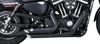 Shortshots Staggered Black Full Exhaust - Fits 14-22 Harley Davidson XL1200/XL883 Models