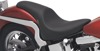 Predator Smooth Leather 2-Up Seat - Black - For 84-99 Harley Softail