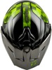 GMAX MD-74 Striker Modular Helmet, Black/Silver/Green, Small - Modular helmet with gold shield, size small