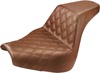 Step-Up Front Lattice Stitch 2-Up Seat Brown - For 18-20 HD FXBR/S