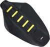 Black/Yellow Ribbed Seat Cover - For 08-17 Suzuki RMZ450