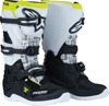 Moose Offroad Youth Tech 7S Boots Black/White/Yellow Size 8 - Youth motocross boots with premium protection