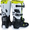 Moose Offroad Youth Tech 7S Boots Black/White/Yellow Size 8 - Youth motocross boots with premium protection