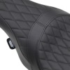 Caballero Diamond Leather 2-Up Seat - Black - For 08-20 Harley FLH FLT