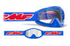 FMF PowerBomb Rocket Goggles Blue Clear Lens - Clear lens goggles with blue frame