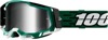 Racecraft 2 Black / Green / White Goggles - Silver Mirrored Lens