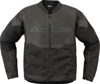 ICON Overlord3 Leather Jacket Black Men's 3XL - Sport leather jacket with D3O protection