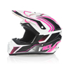 FMX N-600 Youth Medium Motocross Helmet, White & Pink, Double D Closure, DOT