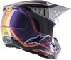 Alpinestars S-M5 Sail Helmet Violet/Black/Silver Glossy 2X - DOT/ECE certified helmet in 2X size