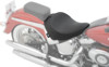 Smooth SR Leather Solo Seat Black Low 1-1/2" - For 00-17 Harley Softail