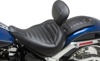 Tuck and Roll Vinyl Solo Seat w/Backrest - For 18-21 Harley FLFB Fat Boy