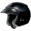 RJ Platinum R Solid Black 3/4 Open-Face Motorcycle Helmet 3X-Large