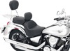 Touring Smooth Vinyl 2-Up Seat Black w/Backrest - For VN900 Vulcan Cla/Cus